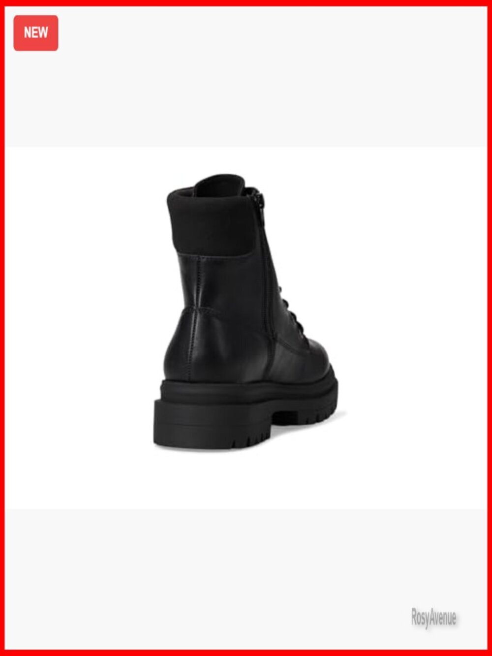 Combat Boots with Lug Sole and Buckle Detail, Platform Heel, Lace-Up Closure - Picture 3 of 6